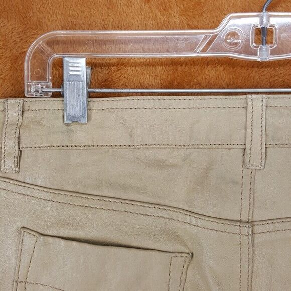 YIGAL AZROUEL Womens Pants Size 4 Tan Skinny 100% Leather Riding Equestrian - Picture 5 of 10